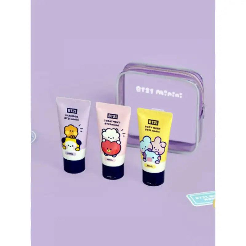 Дорожный набор BT21 [minini] Шампунь + кондиционер + гель для душа/ Аутентичные Официальные Товары, KPOP, KBeauty
