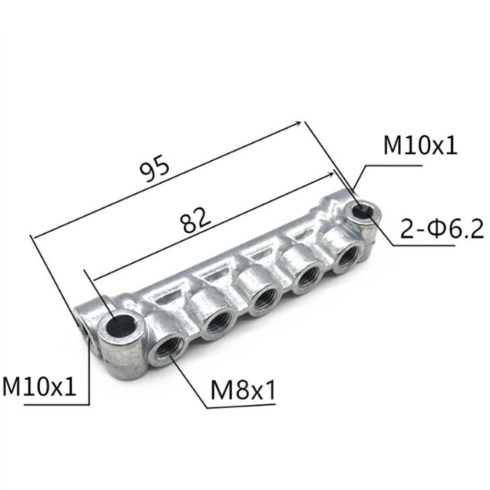 M8 M10 Pitch 1mm 2 3 4 5 6 7 8 10 Ways 4-12 Ports Zinc Alloy Resistance Oil Distributor Block Splitter Lubrication System
