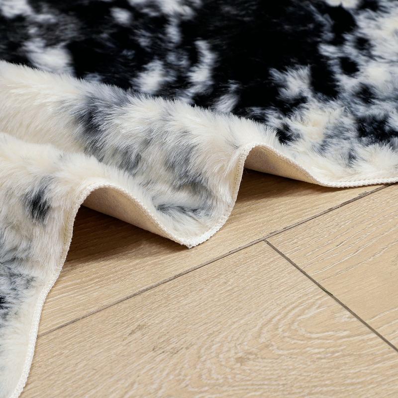 Нескользящий противоскользящий коврик из натуральной кожи большого размера с принтом коровы для гостиной