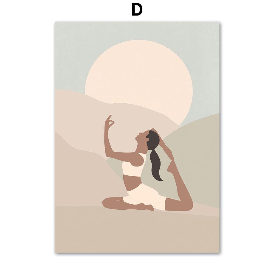 Boho Lotus Yoga Girl Медитация Успокаивающий Дзен Холст Картина Скандинавские Плакаты Печать Настенные Картины Для Гостиной Домашний Декор