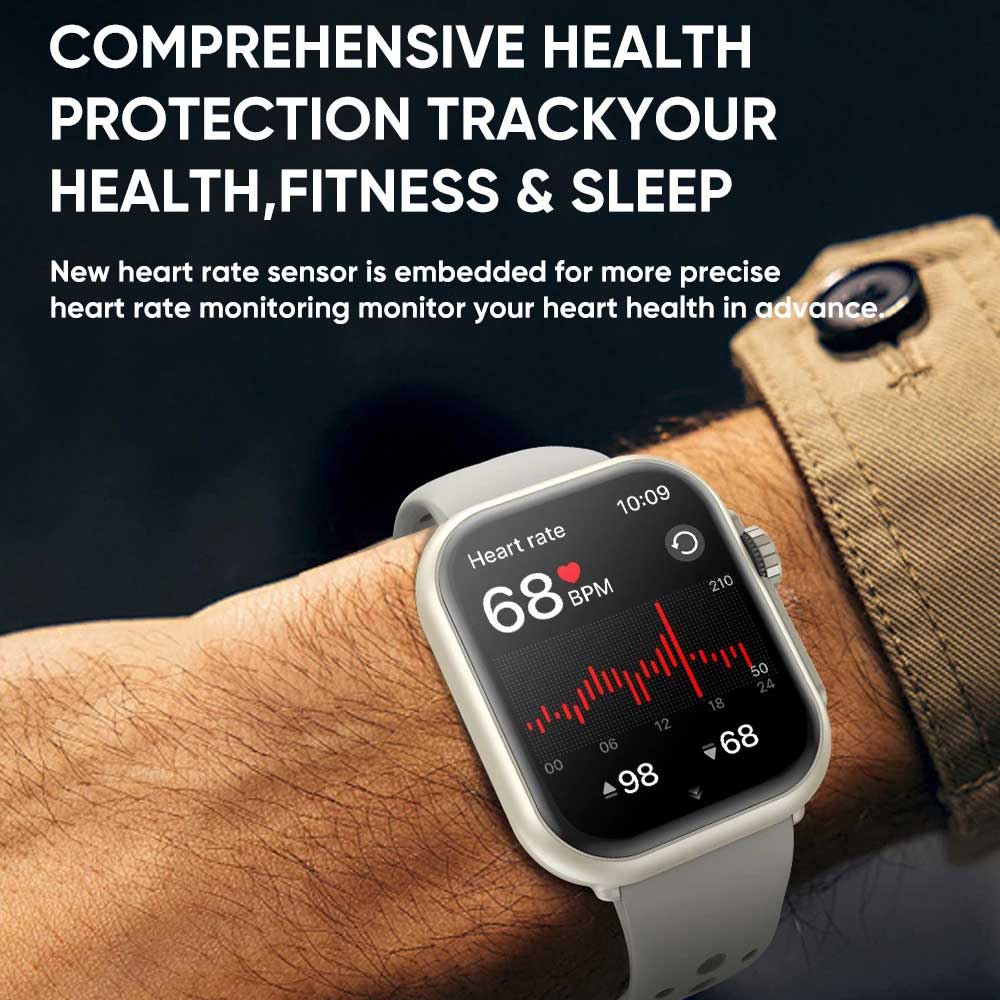 Новые умные часы 1000 мАч Длительное время работы от аккумулятора Для мужчин Женщин Фитнес Спорт Bluetooth-вызов Водонепроницаемые 1,85-дюймовые Полноценный сенсорный экран Умные часы