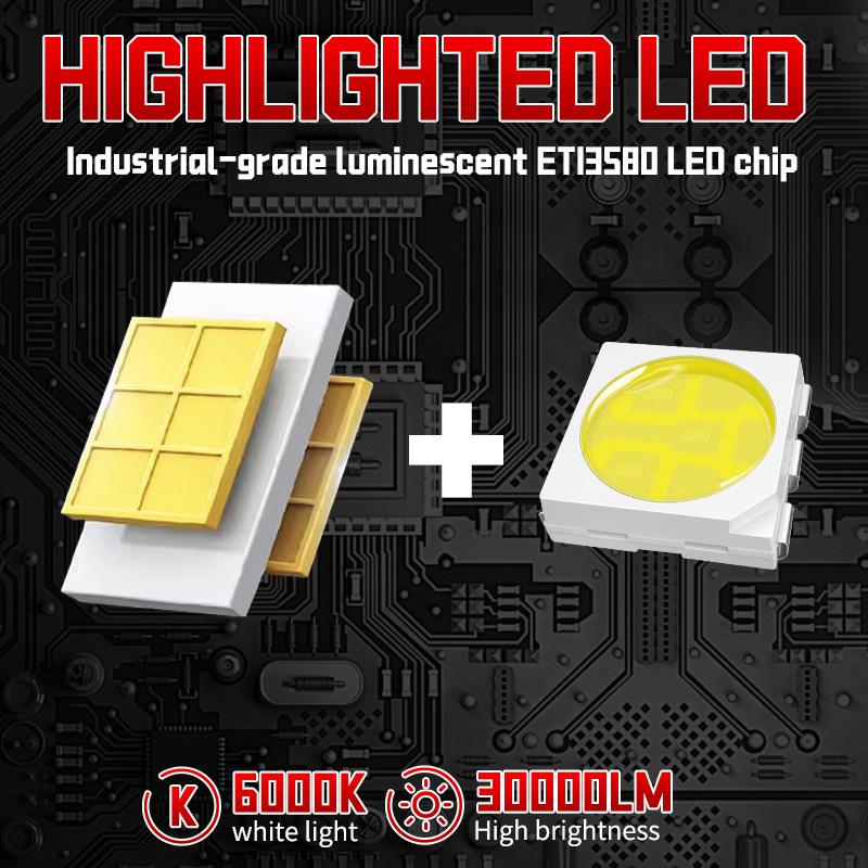 2 шт. Супер яркие светодиодные лампы H4 с двойной проекторной линзой для фар, для автомобиля, мотоцикла, Canbus, 100 Вт, 30000 лм, свет дальнего/ближнего света с турбо-мото-лампой, LHD, 6000K, белый