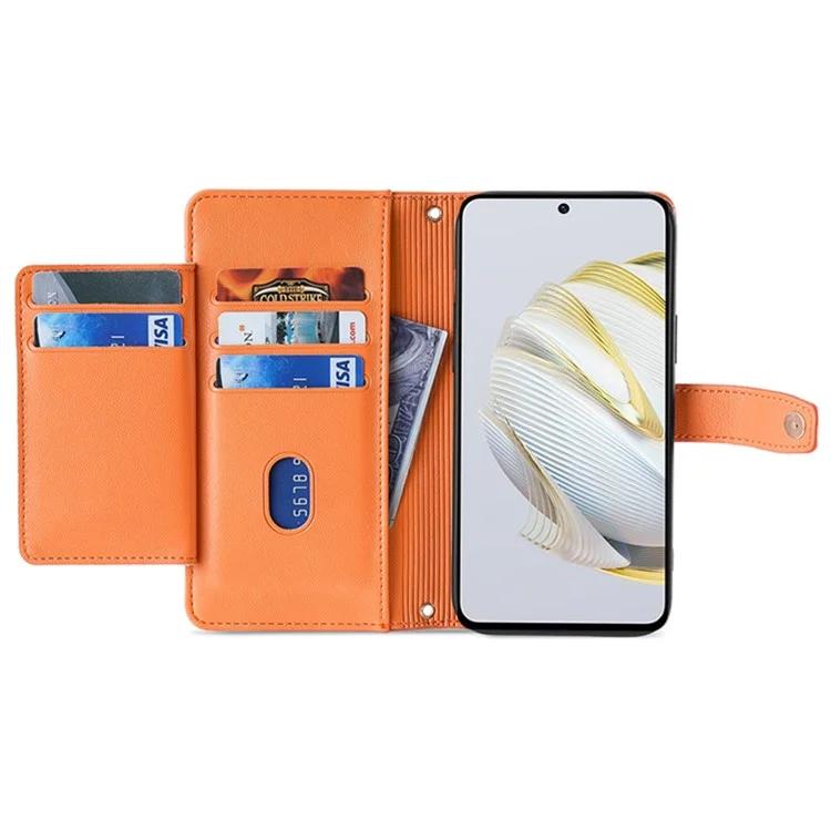 Чехол для телефона Huawei Enjoy 60 Pro / nova 11i / Maimang 20 с карманом на молнии и несколькими отделениями для карт, кожаный флип-чехол с ремешками