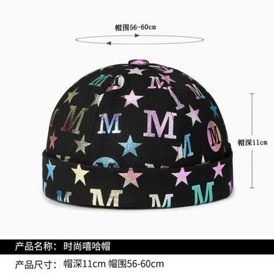 Летняя шляпа Мужская и женская Модная уличная хип-хоп шляпа Повседневная кепка-лендлорд с алфавитом Универсальная шапочка