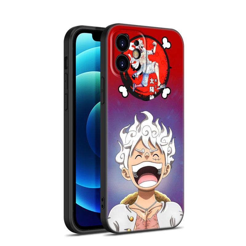 Anime One Piece Luffy Phone Case For Apple iPhone 12 13 Mini 11 14 15 Pro Max 7 8 Plus X XR XS SE 2020 2022 Black Silicone Case