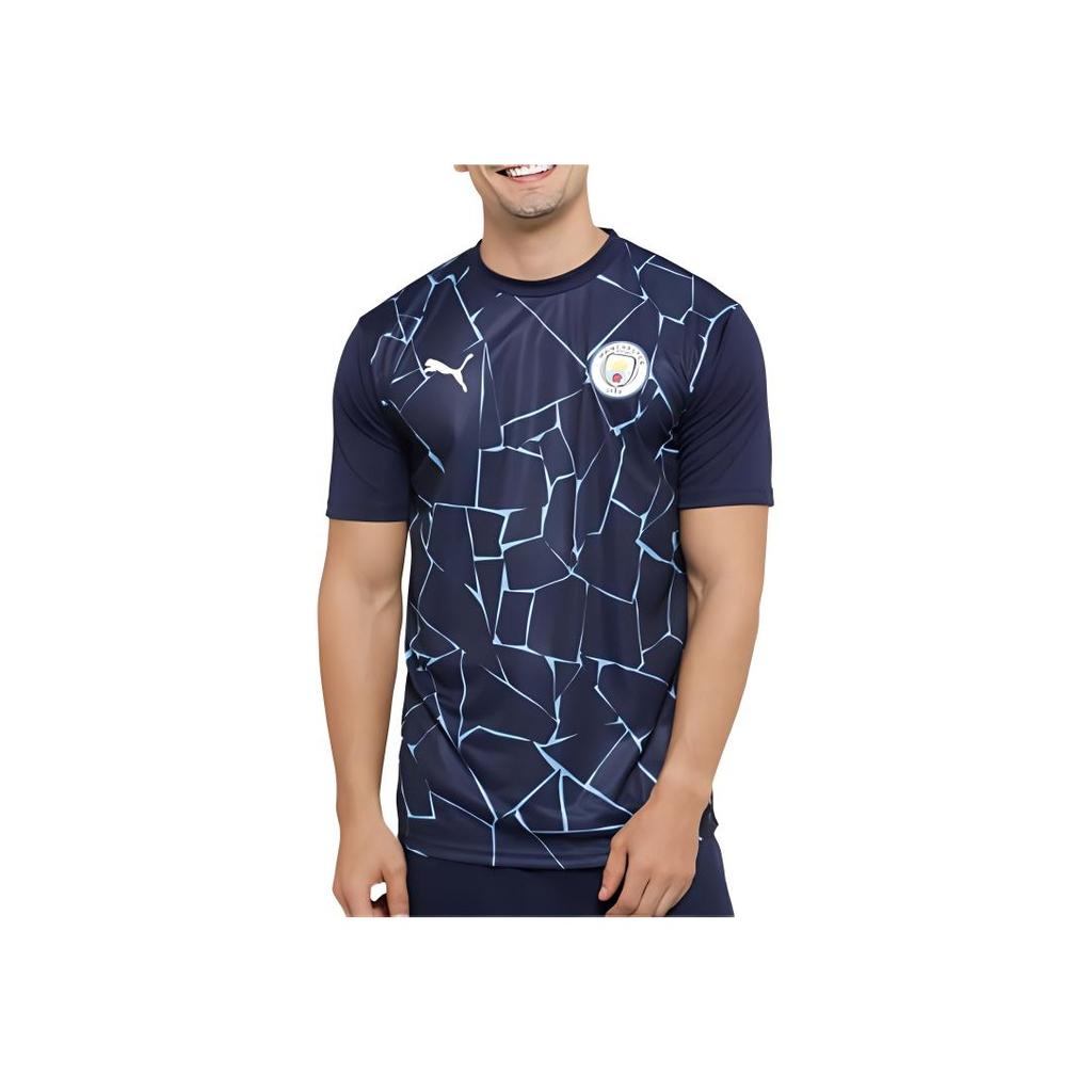 Puma Manchester City Football Club Short Sleeve T-Shirt Men Tops Blue 758030-07