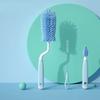 Набор щеток для бутылочек из 3 предметов: Силиконовая щетка для бутылочек, Вращающаяся на 360° щетка для сосок, Щетка для бутылочек, Щетка для чистки бутылочек