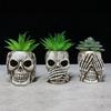 Skull Flower Pots, Skeleton Vases for Succulents, Flowers, Punk Home Decor & Accessories, Halloween & Day of the Dead Decoration