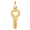 [Q3310] - Gold Plated Pendant 'Key To Happiness' Golden (love) - 18x8 Mm