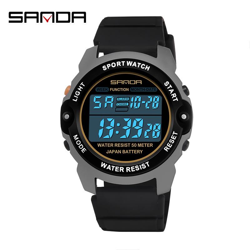 SANDA Новые студенческие спортивные электронные часы, мужские молодежные многофункциональные уличные часы, часы для мальчиков