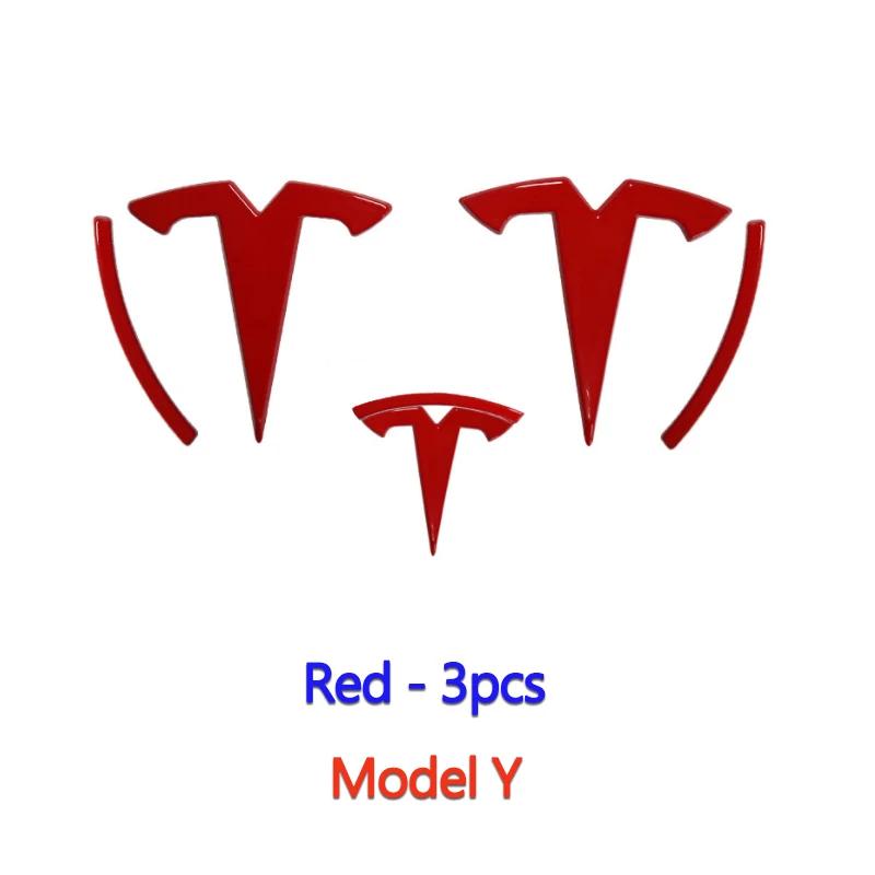 ДЛЯ Tesla Model 3 Model Y ABS Накладка-наклейка на автомобиль Крышка переднего капота Эмблема Рулевое колесо Задний значок багажника Модифицированное украшение