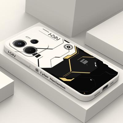 Золотой Чехол для Телефона с Рисунком Машин Механизмов Для Xiaomi Redmi Note 14 13 12 12S 11 11S 10 10S Pro Plus 15 15C 14C 4G 5G Силиконовый Чехол