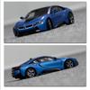1/24 BMW I8 Supercar Модель автомобиля из сплава, литые игрушечные транспортные средства, имитация металлической модели автомобиля, коллекция детских подарков на день рождения