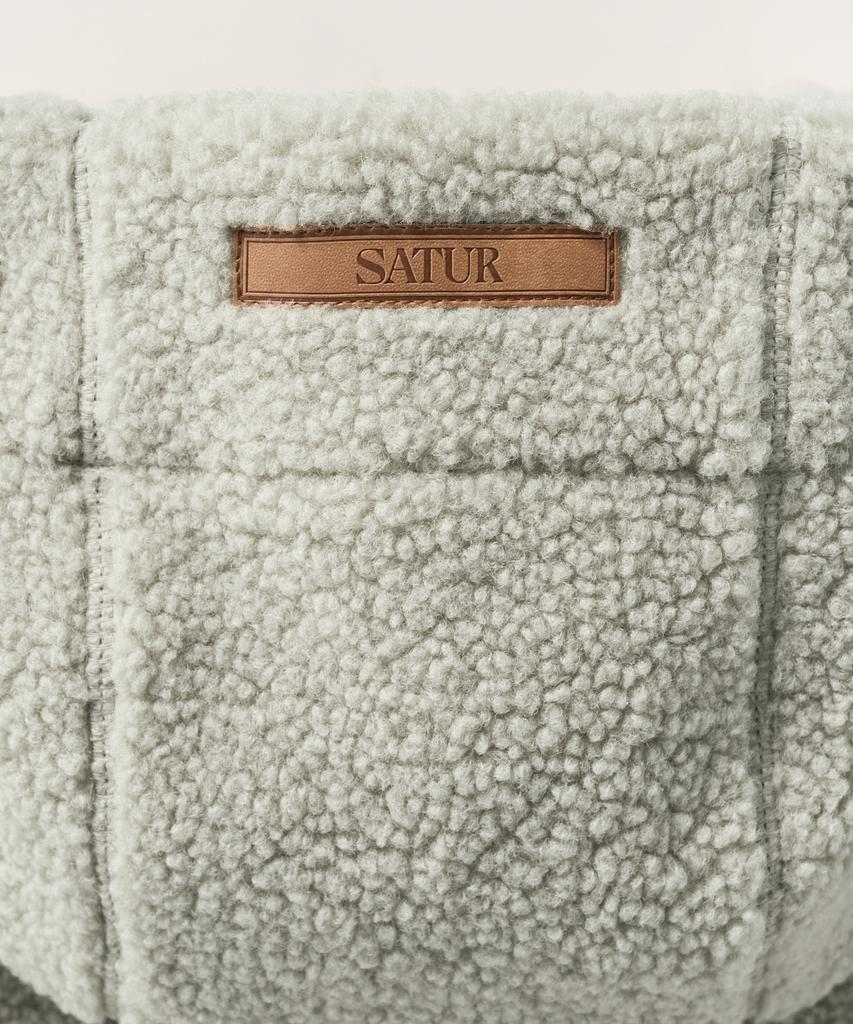 Satur (W) Shearling Fleece Zip-Up Hoodie Khaki