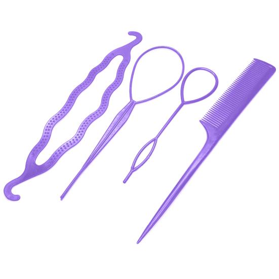 4шт коса хвост булочка расческа аксессуар для волос DIY парикмахерский набор для укладки волос