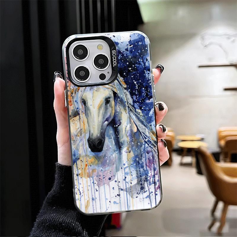 Масляная живопись Лошадь Мягкий чехол для телефона для iPhone 15 16 17 Pro Max 17Air 16E 14 Plus 13 12 Mini Ударопрочный чехол Задняя панель