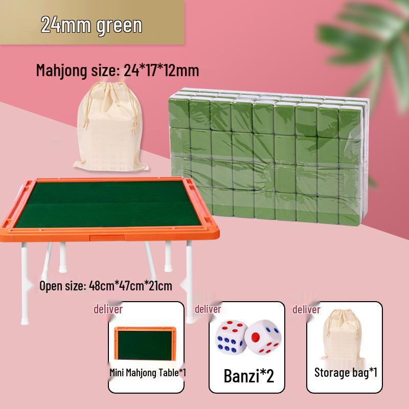 Компактный набор для маджонга: Массивные резные плитки с воробьями, размеры 24 мм и 30 мм, идеально подходят для путешествий и использования в общежитиях