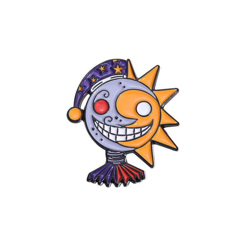 Sun And Moon Good Night Enamel Pins Custom Suncat And Mooncat Brooches Lapel Badges Funny Jewelry Gift for Kids Friends