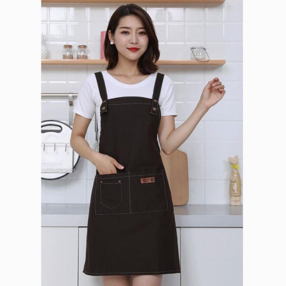 Холщовый фартук без рукавов Длинный джинсовый фартук Кухонный фартук шеф-повара Для мужчин женщин