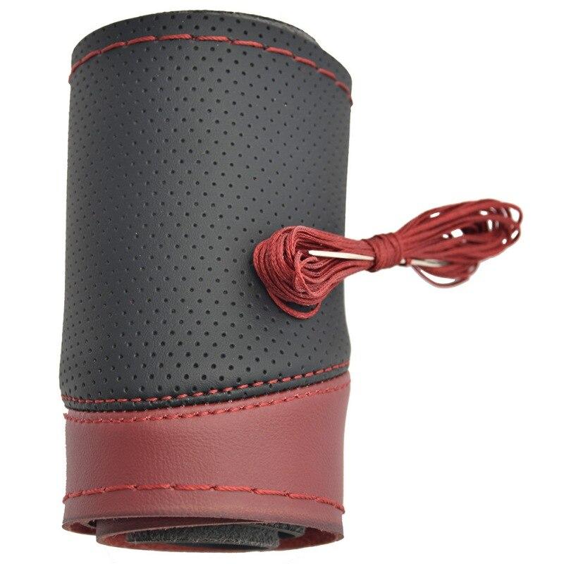 Универсальный чехол на руль 38 см, сшитый вручную, из суперволокна, кожаная ручка, автомобильные аксессуары для интерьера