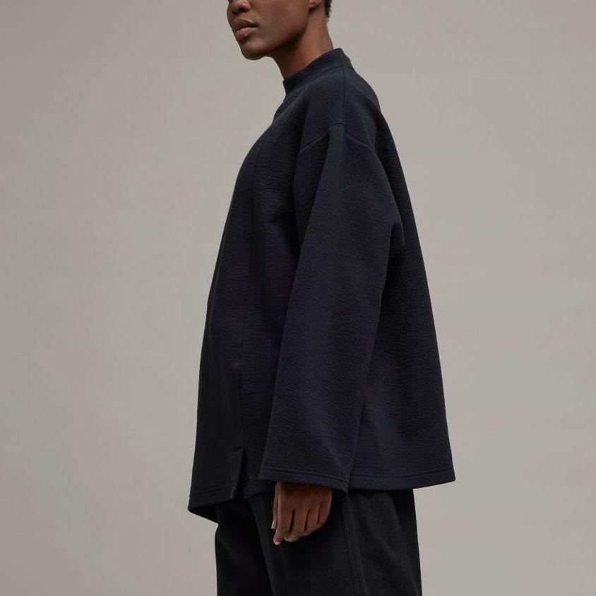 Y-3 Натуральный спейсер свободная футболка с длинным рукавом женские топы черный IL2164