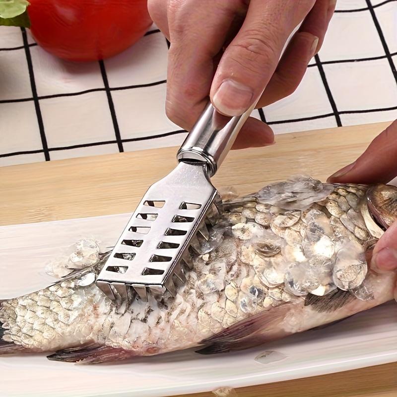 3-Piece Stainless Steel Fish Scale Remover Set, Multifunctional Fish Scale Cleaning Brush and Scraping Tool for Quick Scaling