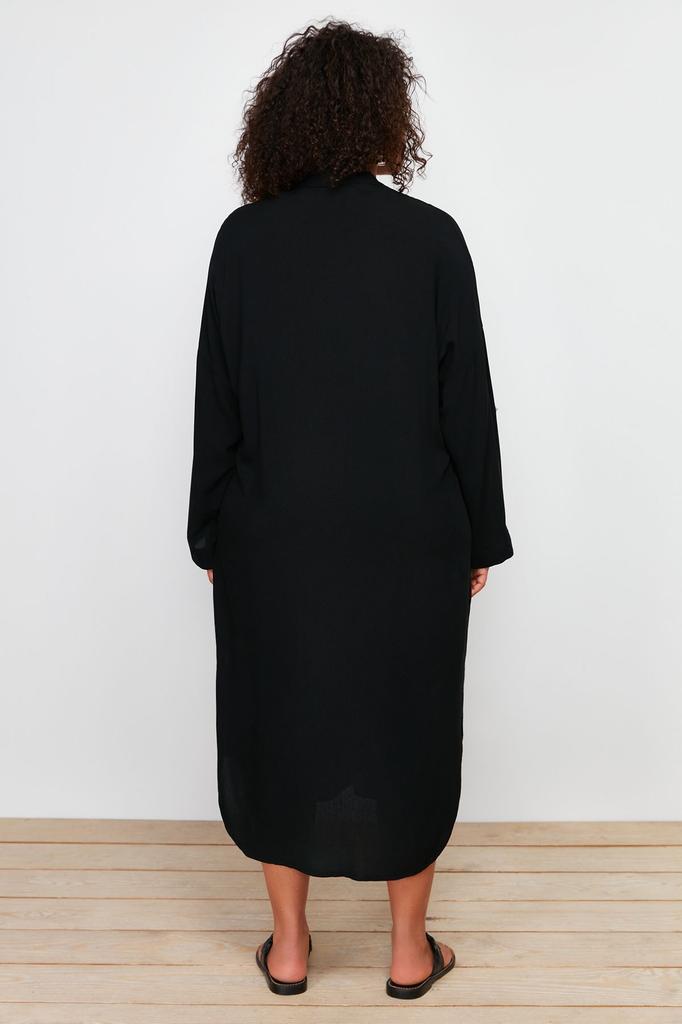 Women's Style Plus Size Dress Black Woven Beach Dress