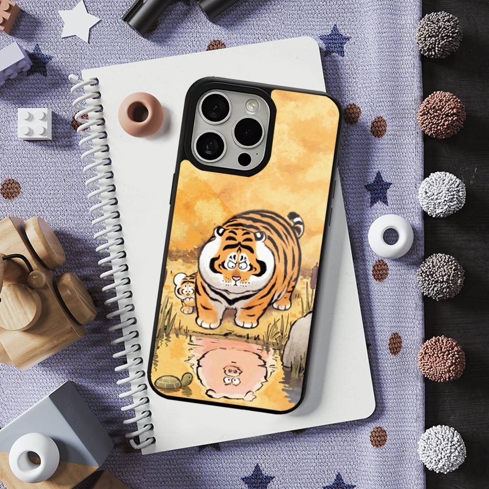 Милый Мультяшный Тигр Для iPhone 15,16,17,14,Plus,12,Pro,Mini,13,Max,11,Для Magsafe, Магнитный Чехол для Беспроводной Зарядки