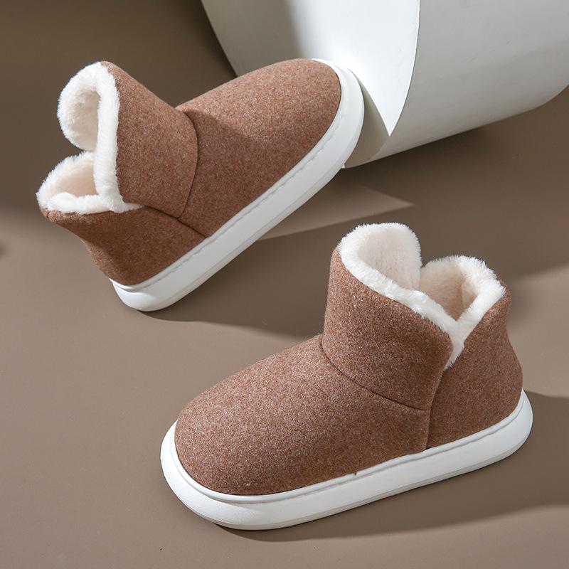 Women's Faux Fur Fleece Lined Indoor Ankle Boots Cozy High-Density Winter Bootie Breathable Warm Shoes with Non Skid Sole for Women