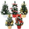 20/29cm Mini Christmas Tree Desktop Ornaments Artificial Plants Pine Needle Tree With Xmas Balls New  Party Home Decor Gifts
