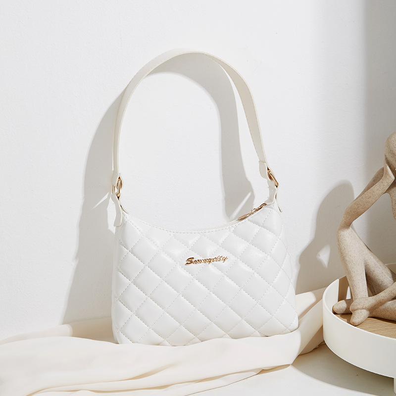 Cozy Up Fashionable Underarm Bag, Single Shoulder Diamond Pattern Texture Women's Bag