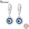 BAMOER, стерлинговое серебро 925 пробы, смола, пряжки для ушей «Демонический глаз» для женщин, серьги-подвески «Глаз демона», оригинальный дизайн, изящные ювелирные изделия, подарок