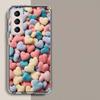 Пушистый Чехол-Сердечко Для Samsung Galaxy S25 Edge S24 S23 FE S21 S20 S10 Plus S22 S26 Ultra Чехол Прозрачные Чехлы TPU Capa Shell Co