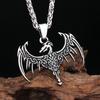 Винтажные подвески в виде летающего дракона викингов для мужчин, ожерелья из нержавеющей стали 316L, скандинавский животный амулет, панк-украшения