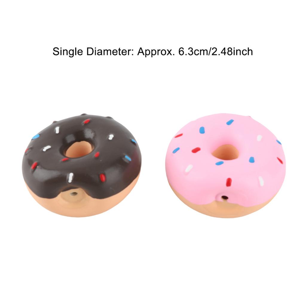 2PCS Latex Pet Doughnut Shape Sounding Teeth Cleaning Protection Chewing Biting Interactive Training Toy for Dogs