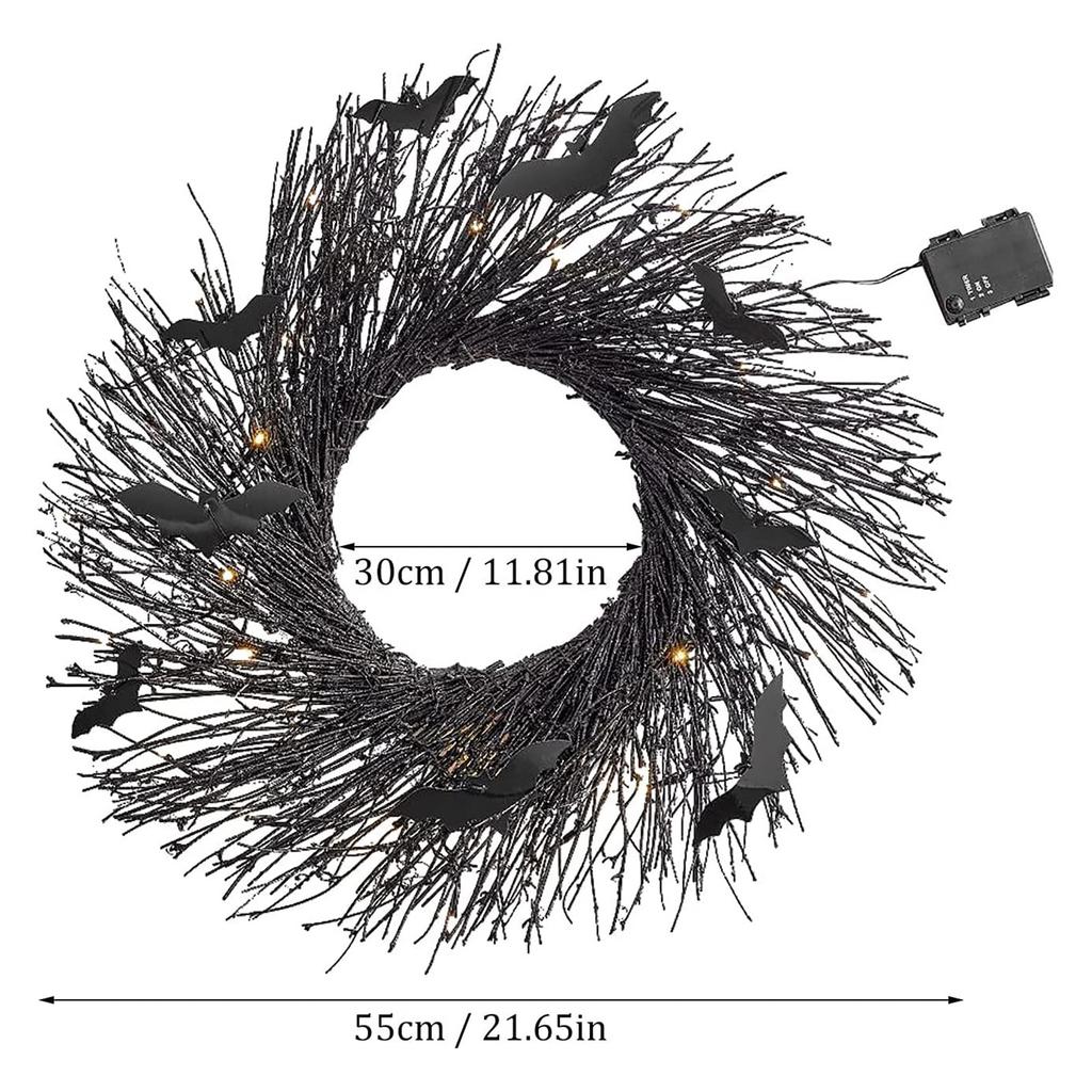 Светящаяся гирлянда на Хэллоуин. Горящая гирлянда на Хэллоуин. Черная гирлянда.