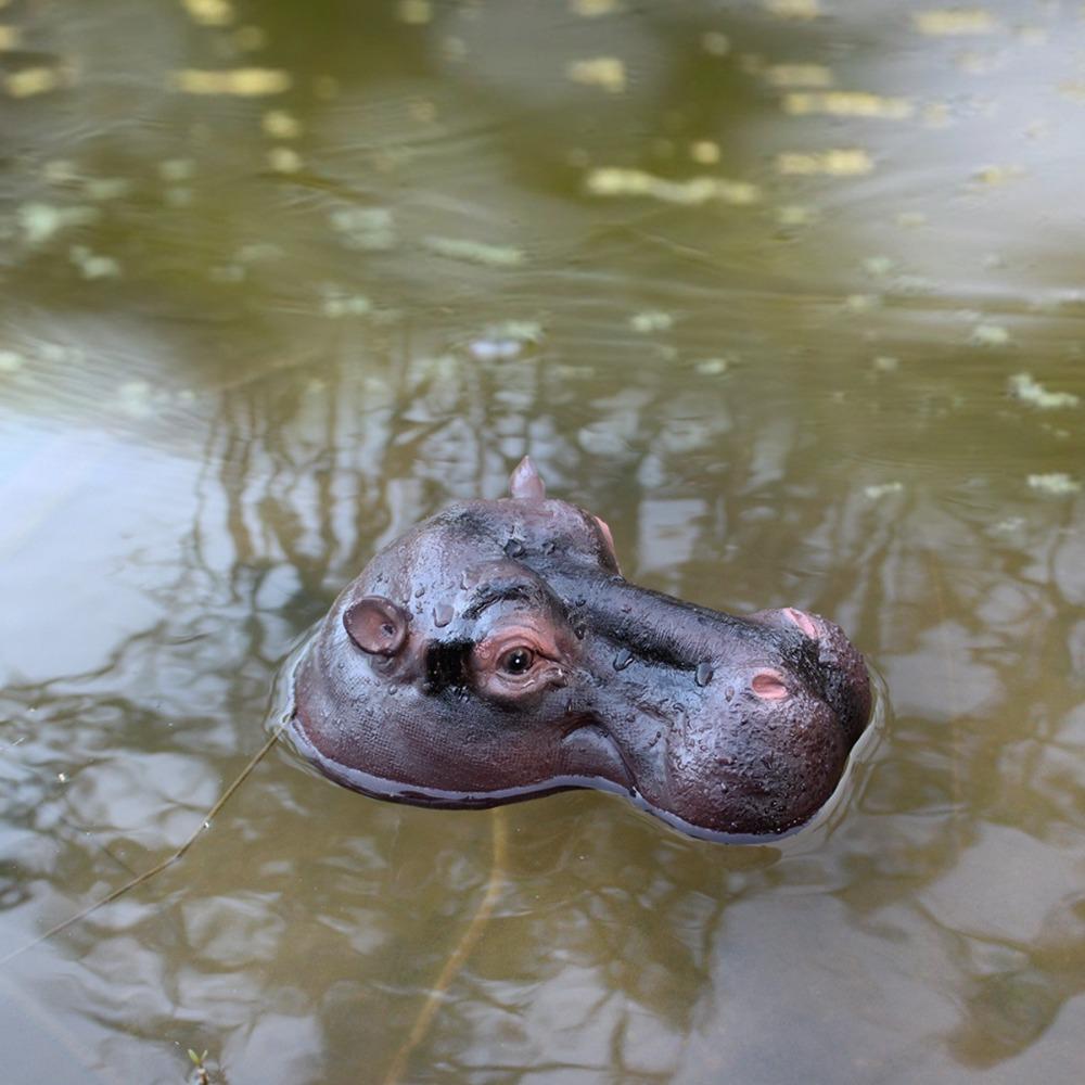Забавные плавающие украшения в виде гиппопотама, смола, ручная работа, фигурки животных, украшение, декор для двора
