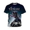 Летняя футболка Marvel Venom с 3D-принтом для взрослых мужчин, короткий рукав, уличный повседневный стиль, быстросохнущая, дышащая, модная, с круглым вырезом