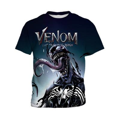 Летняя футболка Marvel Venom с 3D-принтом для взрослых мужчин, короткий рукав, уличный повседневный стиль, быстросохнущая, дышащая, модная, с круглым вырезом