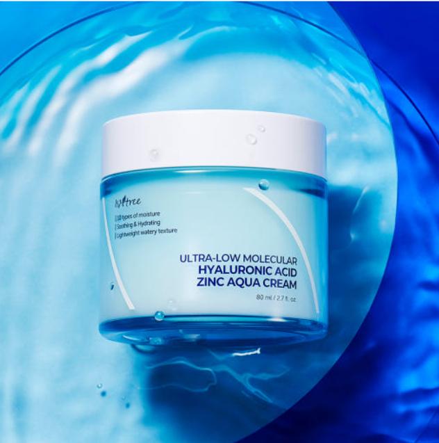 ISNTREE Low Molecular Hyaluronic Acid & Zinc Moisture Cream 80ml – Hydrating & Soothing Face Cream