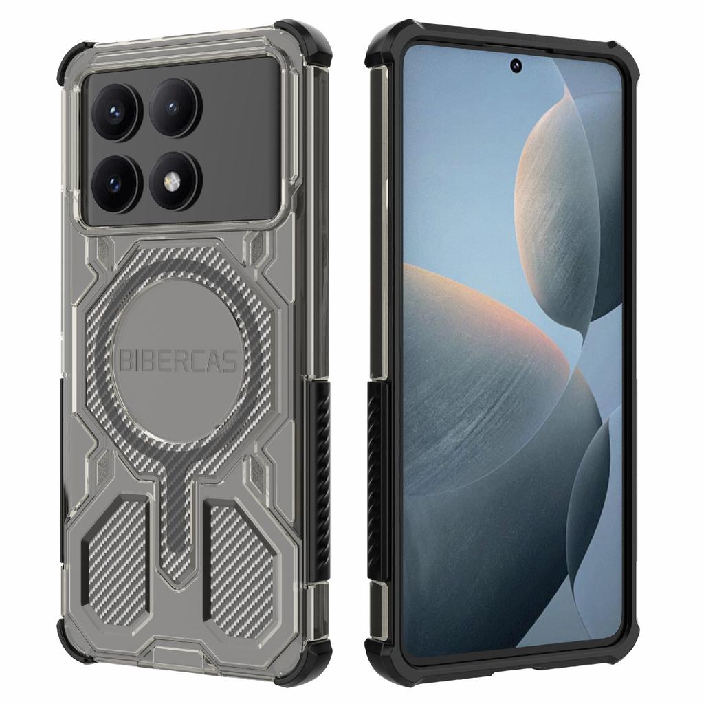 BIBERCAS J-16 Transparent Series For Xiaomi Redmi K70E 5G/Poco X6 Pro 5G Case Compatible with MagSafe TPU+PC Phone Cover