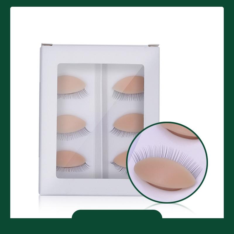 3 Pairs Replacement Silicone Removable Eyelids False Eye Model For Eyelash Extension Practice Training Mannequin Head