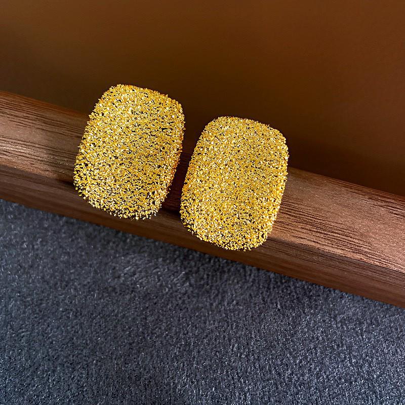 Vintage Rose Leaf Metal Cuban Link Pearl Earrings for Women