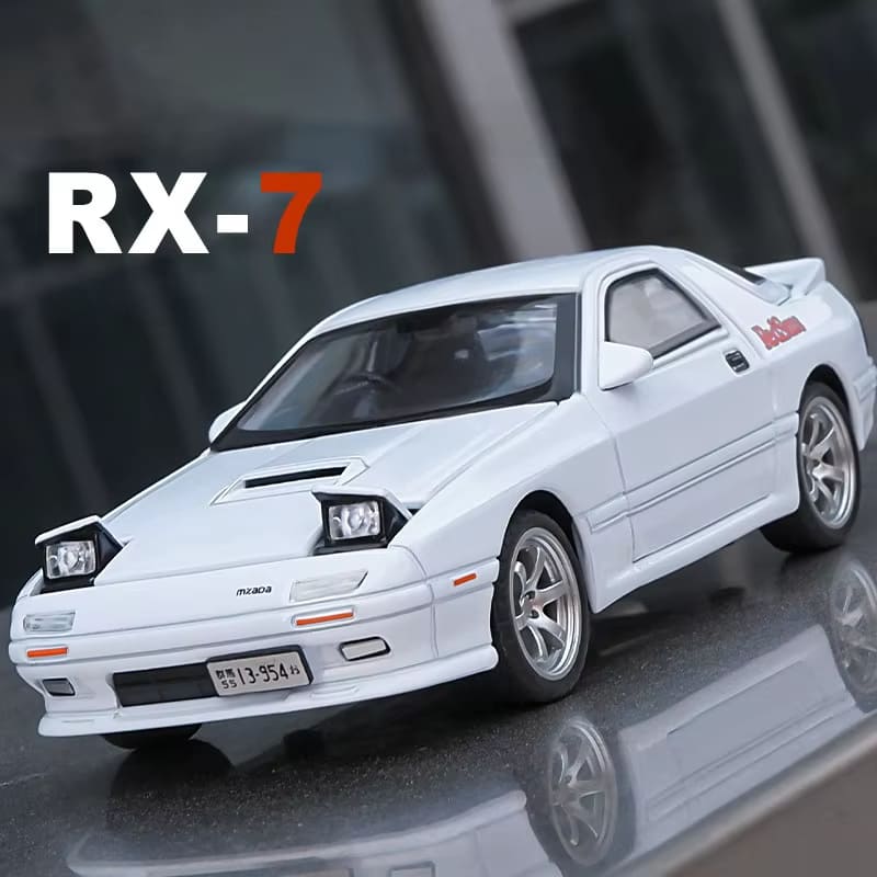 Новый 1:32 Mazda RX7 AE86 Mazda MX5 литая модель автомобиля из сплава металла игрушечная машинка со звуком и светом детская игрушка для мальчика подарочная коллекция украшений