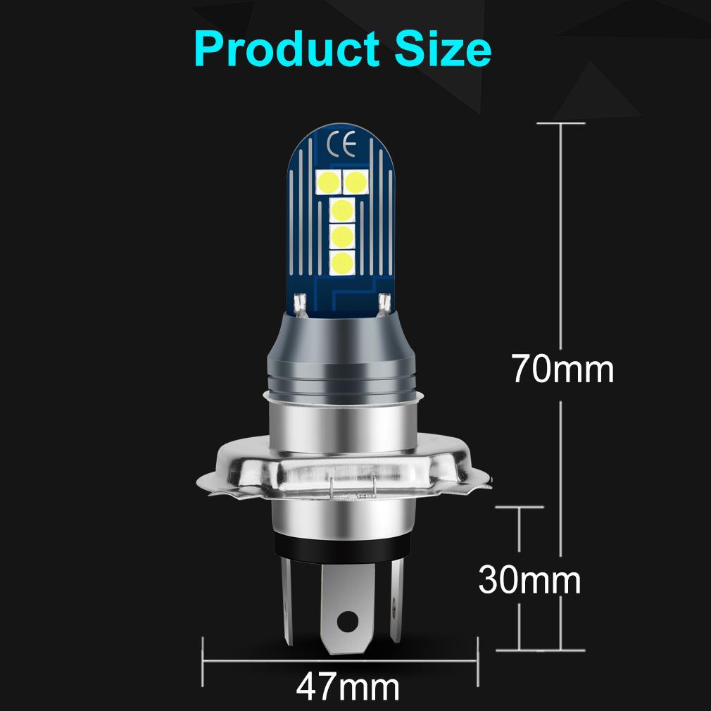 1 шт., 1600 лм H4, светодиодная фара для мотоцикла, 6 Вт, белая, зеленая, дальнего/ближнего света, светодиодная мото лампа для мотоцикла, скутера, мопеда, фара постоянного тока 12 В