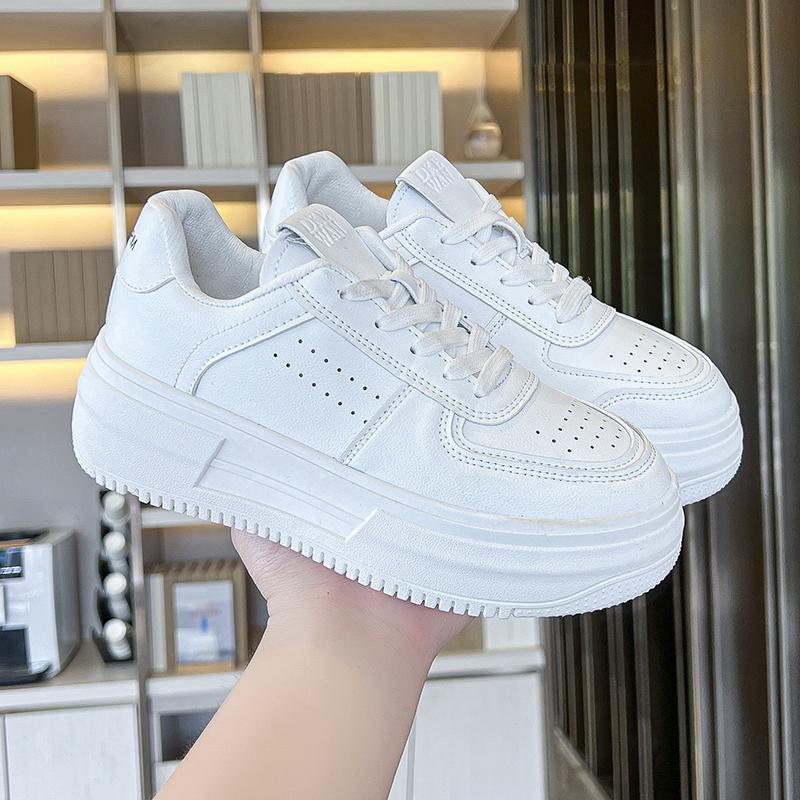 Модные женские повседневные туфли на платформе, спортивные кроссовки, осенние уличные дышащие легкие белые кроссовки для бега, женские белые туфли
