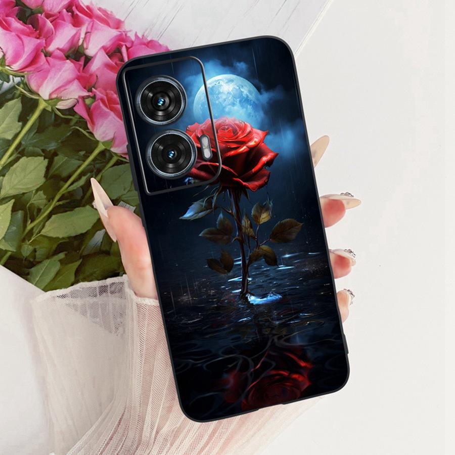 Чехол для Motorola Edge 50 Fusion XT2429-1 Мягкий ТПУ Цветок Защитные Чехлы для Телефона Для Motorola G96 motog96 5G Fundas Чехол Coque