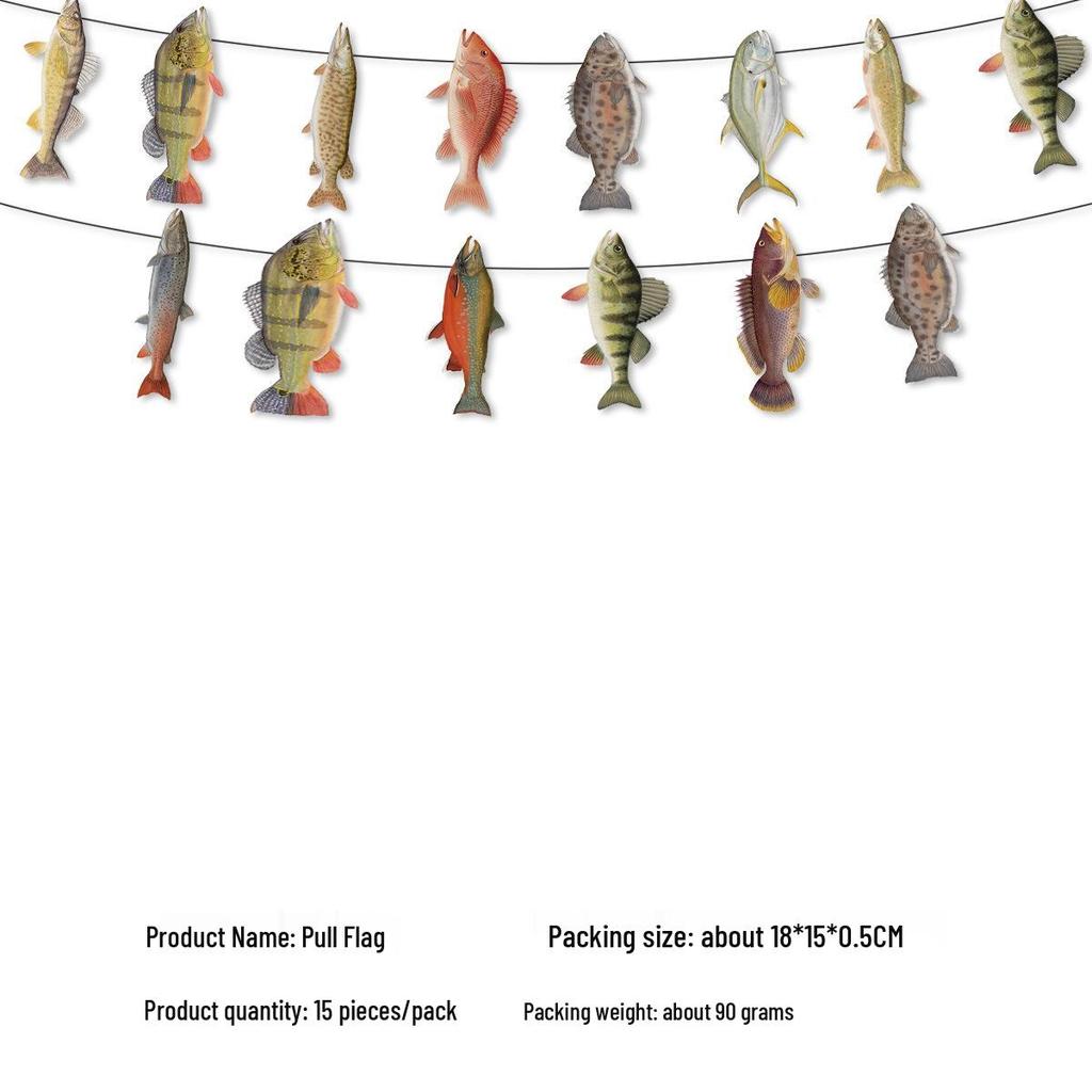 Принадлежности для тематической вечеринки «Рыбалка за границей»: Набор бумажных тарелок, флажков, салфеток и креативных украшений