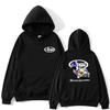 Mens Hooded Sweatshirt With Motorcycle Print - Loose Fit Cotton Blend Pullover Fall Casual Wear