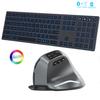 Backlit Bluetooth Keyboard For Windows Mac Os Multi-device Rechargeable Keyboard And Mouse Comb For Laptop Tablet Macbook Ipad
